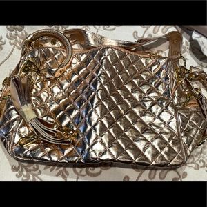 Amrita Singh Rose Gold Metallic Bag.